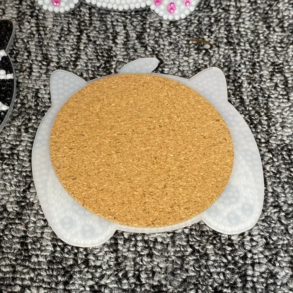 Unbranded Cat Butt Coaster Set 8pc Multicolor Rhinestone Diamond Art Home Decor